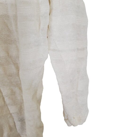 Mos Mosh 100% Linen Open Quiet Luxury Old Money Stripes Top Womens M Off-White - Picture 9 of 10